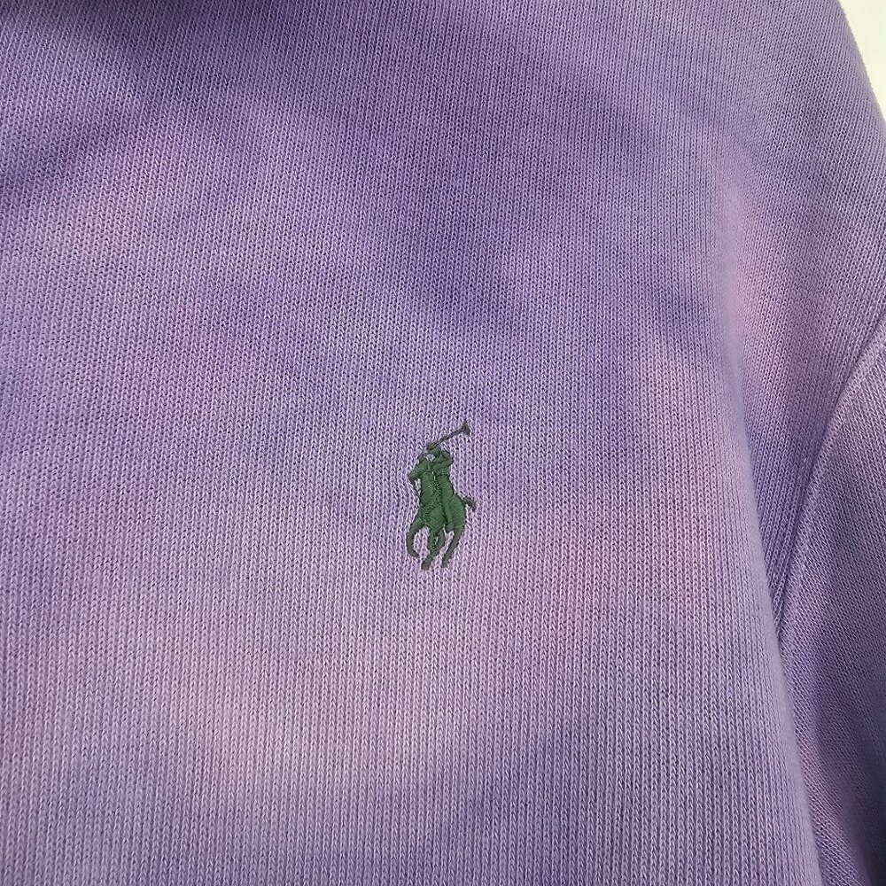 Polo Ralph Lauren Quarter Zip Pullover XL Purple Garment Wash Pony‎ Mock Neck - Picture 3 of 11